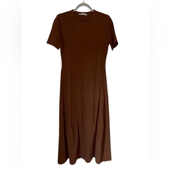 Abercrombie and Fitch Brown T-Shirt Knit Maxi Dress Women’s Size Small - Picture 2 of 7